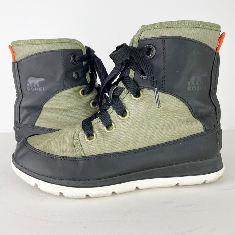 Sorel Explorer 1964 Retro Two Tone Black Green Waterproof Warm Cozy Boots